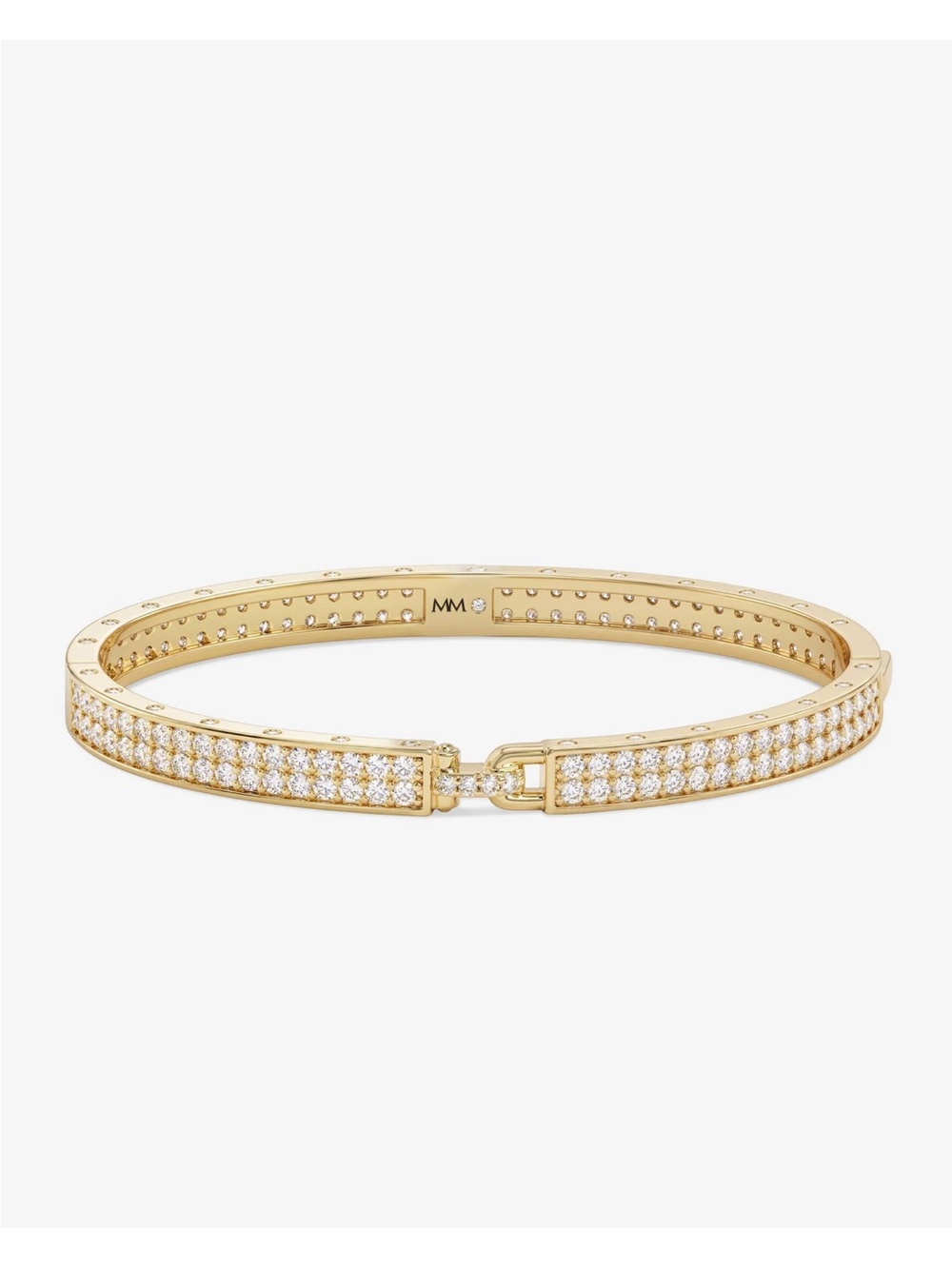 NEW Melinda Maria Gold Pavé Diamondette Hinged Bangle- 6mm